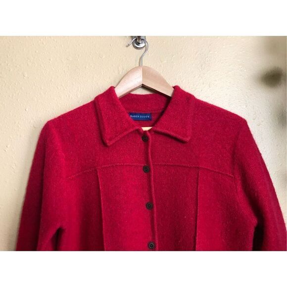 Karen Scott 100% Pure Wool Cardigan Sweater Size S - Picture 3 of 13